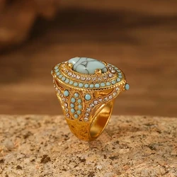 European and n fashion palace inlay ring, cross-border wish burst ring bohemian retro ring