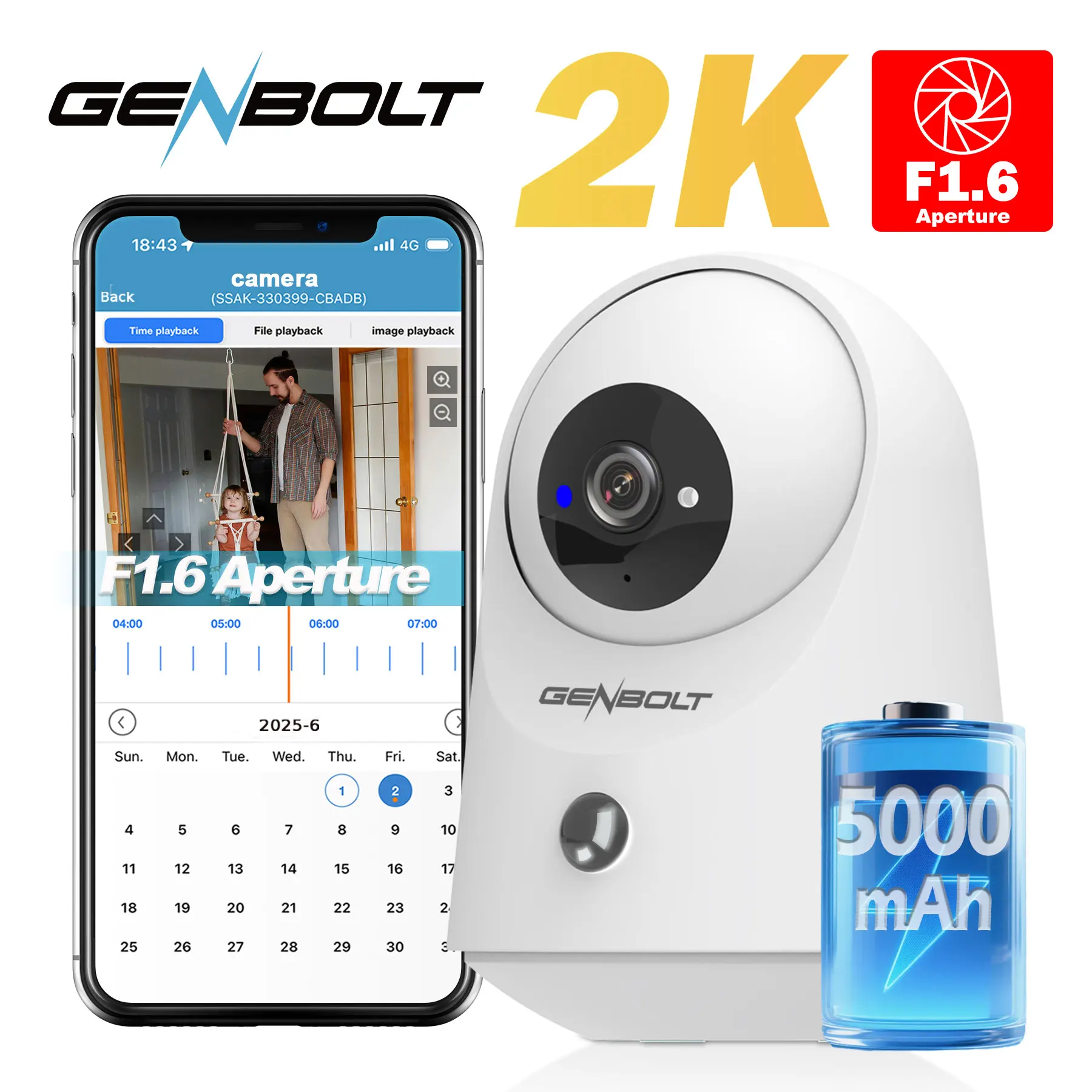 genbolt-2k-wifi-ptz-indoor-camera24g-5g-dual‑band5000mah-batterypet-monitorpir-detectiontwo‑way-talknight-vision