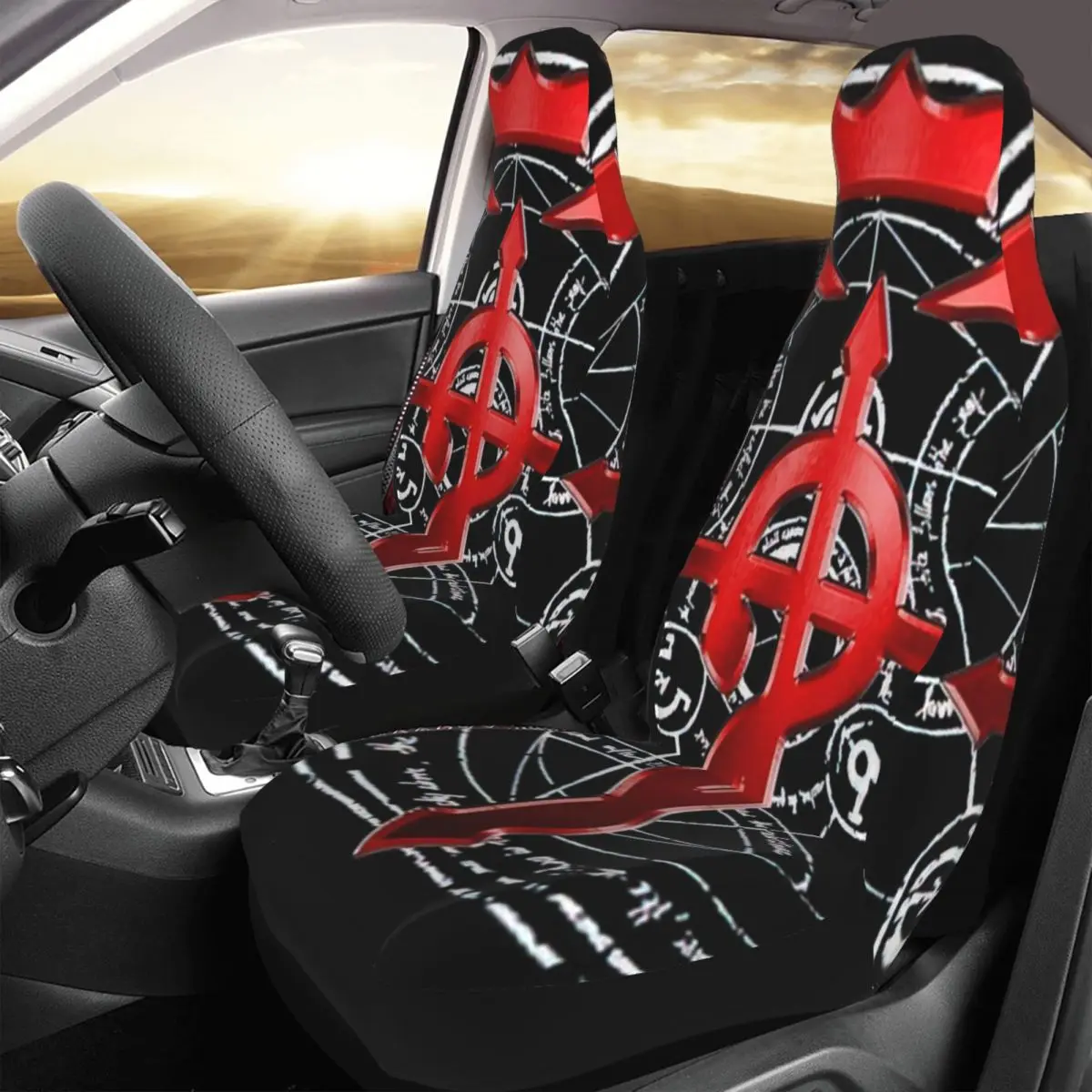 

Fullmetal Alchemist Transmutation Symbol Car Seat Cover Custom Printing Universal Front Protector Accessories Cushion Set