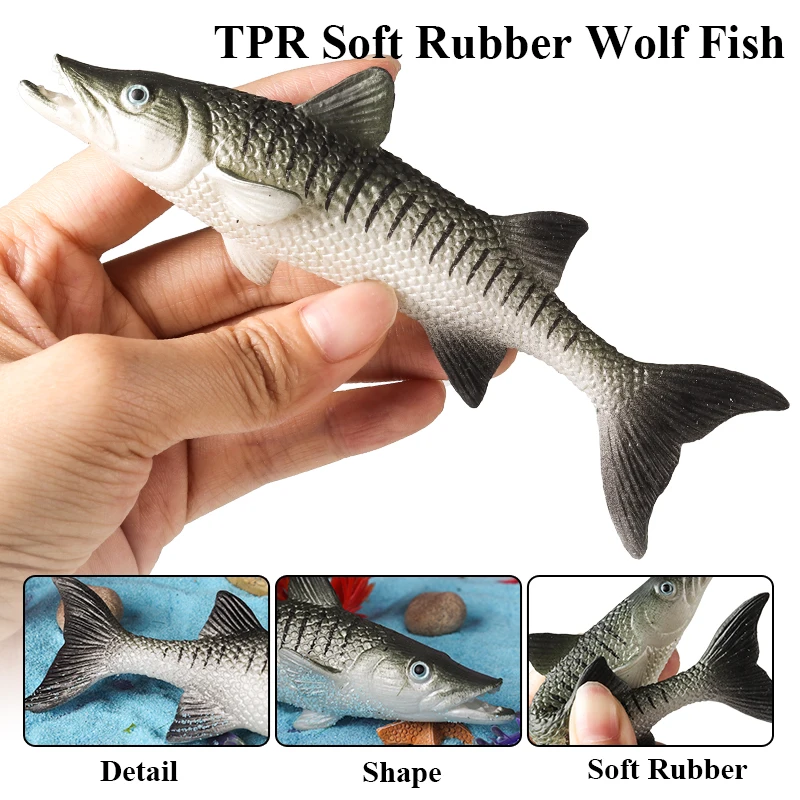 Oenux Meeresleben Tier Tintenfisch Krabbe Clownfisch Lionfish Seestern Hai Schmetterling Fisch Fliegender Fisch TPR Weiches Modell Spielzeug Kind Geschenk – Detail 12