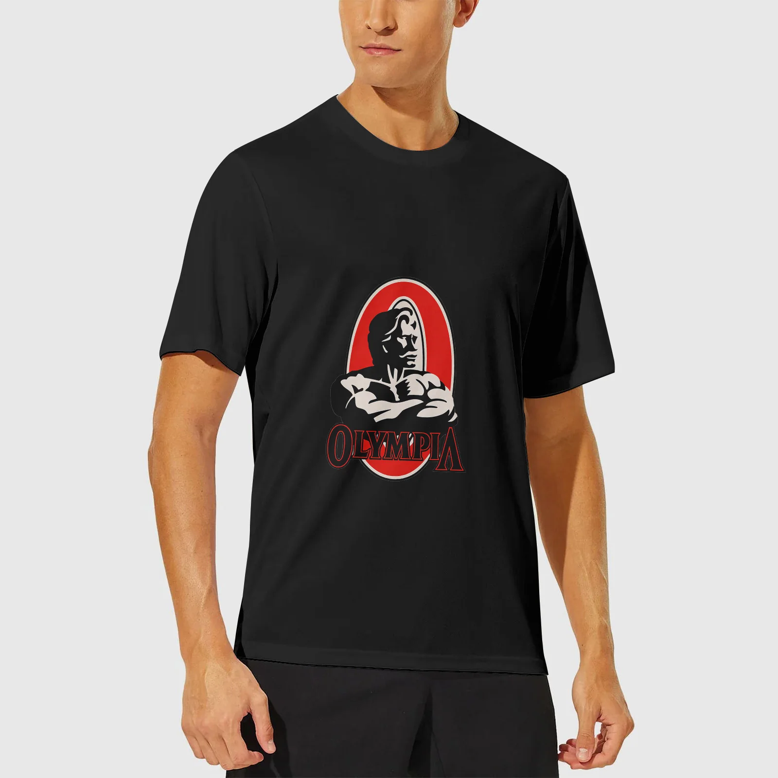 

Модная быстросохнущая мужская футболка, быстросохнущая тканевая блузка с круглым вырезом и короткими рукавами по индивидуальному заказу, новая осень