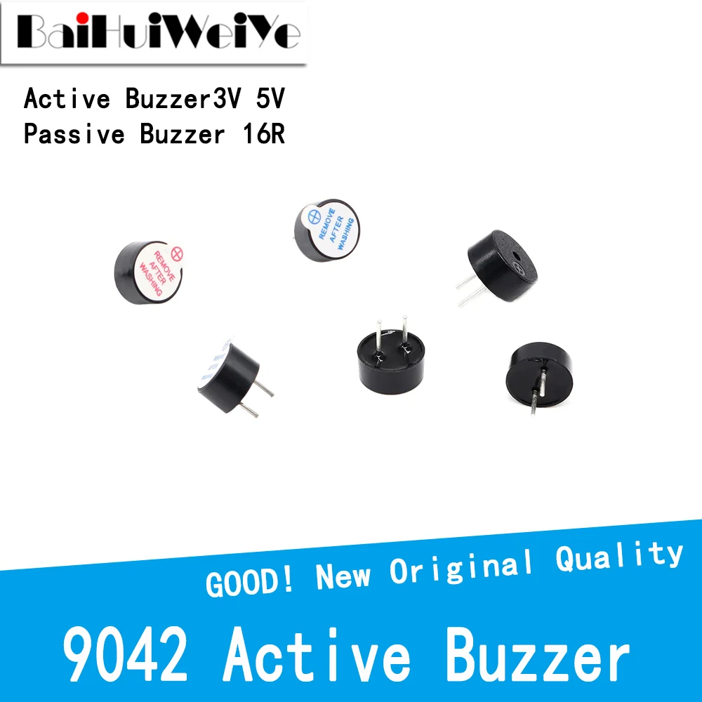 10PCS 9042 Active Buzzer Integrated 3V 5V Passive Buzzer 16R 9*4.2mm 9X4.2mm Ultra Thin DC Electromagnetic Alarm Speaker Buzzer