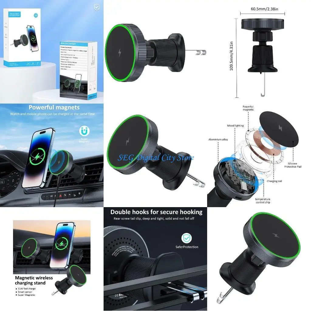 

U75B Car Phone Charging Stand for 15 14 13 360 Degree Rotating Air Vent Stand Mount