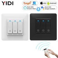 Tuya WiFi Smart Push Button Curtain Roller Blinds Shutter Switch, Remote Control Motorized Motor, Works with Alexa Google Home