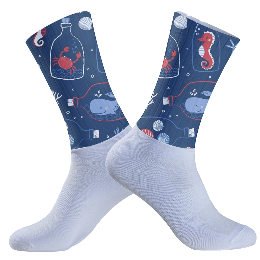 Calcetines de ciclismo para hombre y mujer, medias con diseño del Día de los muertos, ideal para regalo, primavera, verano, otoño e invierno, novedad