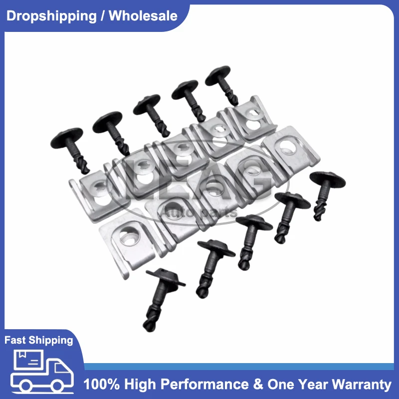 51718212148 8K0805922A High Quality 20Pcs 10Set Engine Splash Guard Screw Clip + Nut Set for BMW Audi VW 8K0805121 7146981767