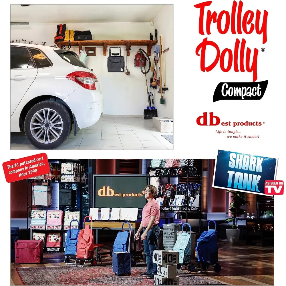 Foldable Grocery Cart with Removable Bag, Storage Pockets, and Hand Truck Function - Compact Rolling Cart for Shopping