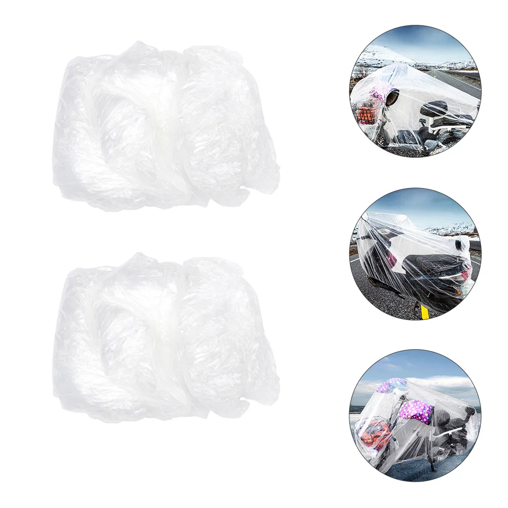 2Pcs Motorcycle Cover Waterproof Disposable Protective Outdoor Bike Cover Lightweight Portable Dirt Scratch Resistant