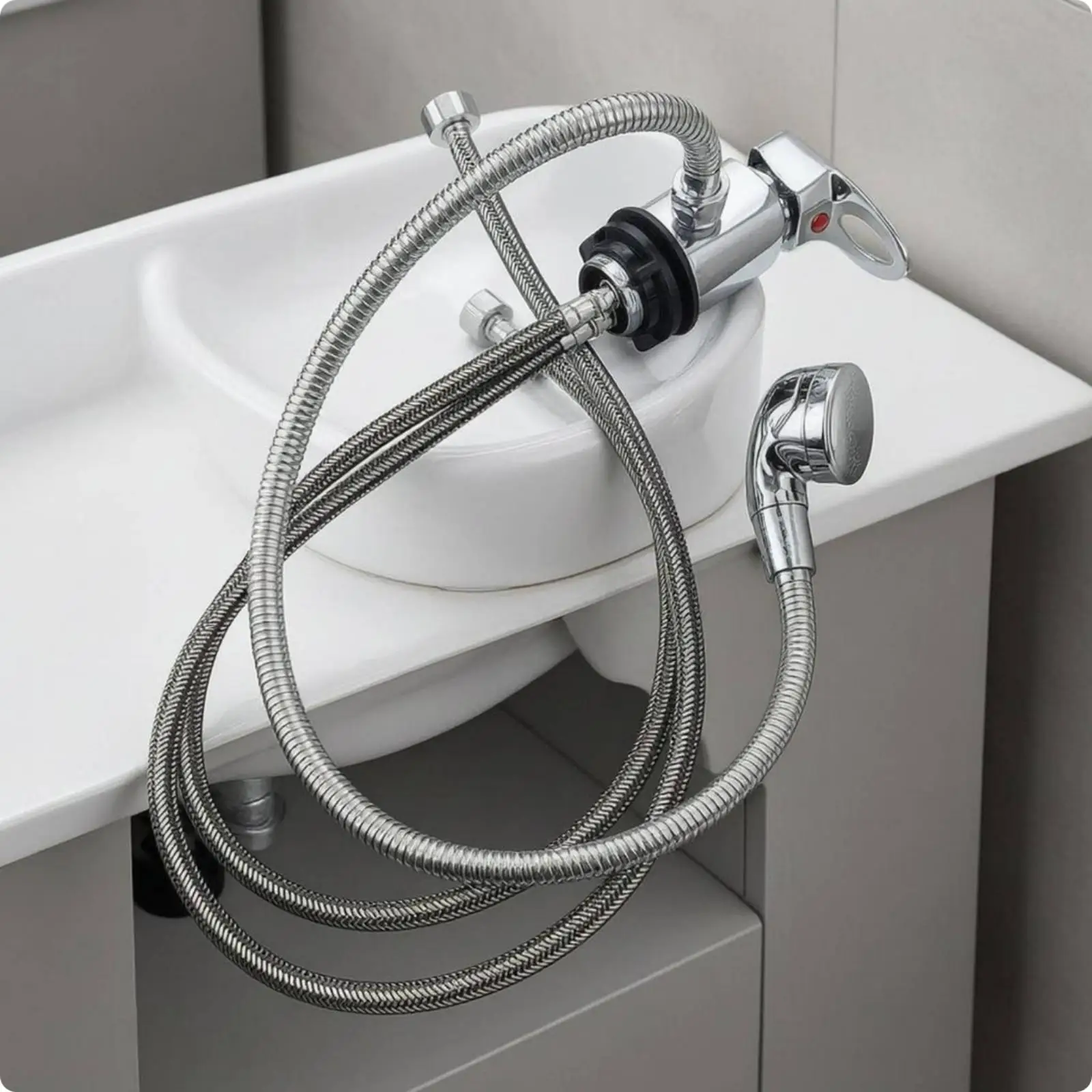 Hand Lever Faucet Temperature Marker Salon Shampoo Basin Faucet for Barber