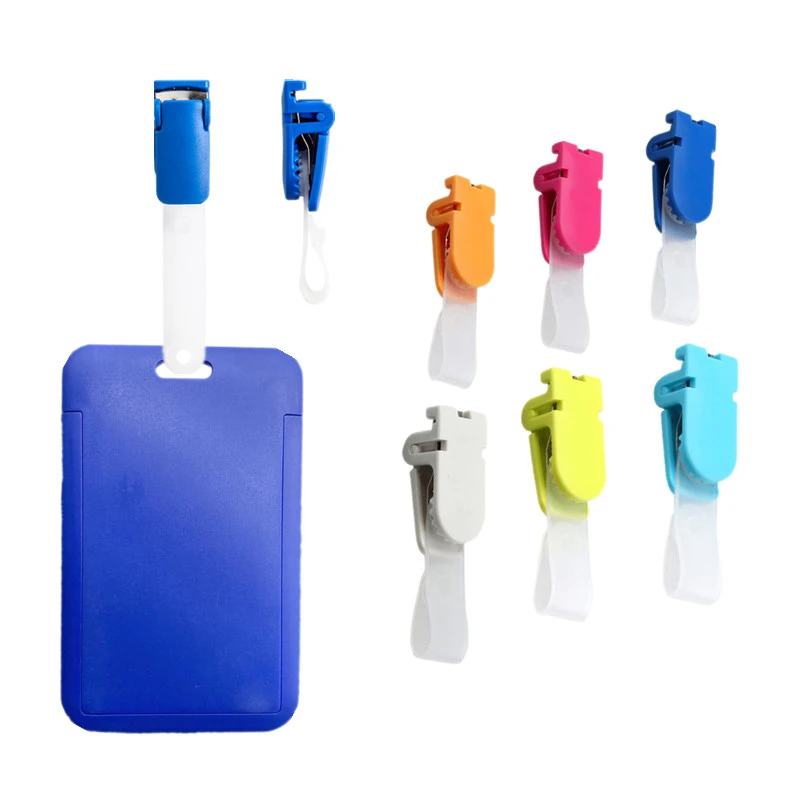 

ID Tag Name Badge Holder Working Permit Card Case Sleeve Staff Employee's Admission Pass Work Card Cover Chest Pocket Clips