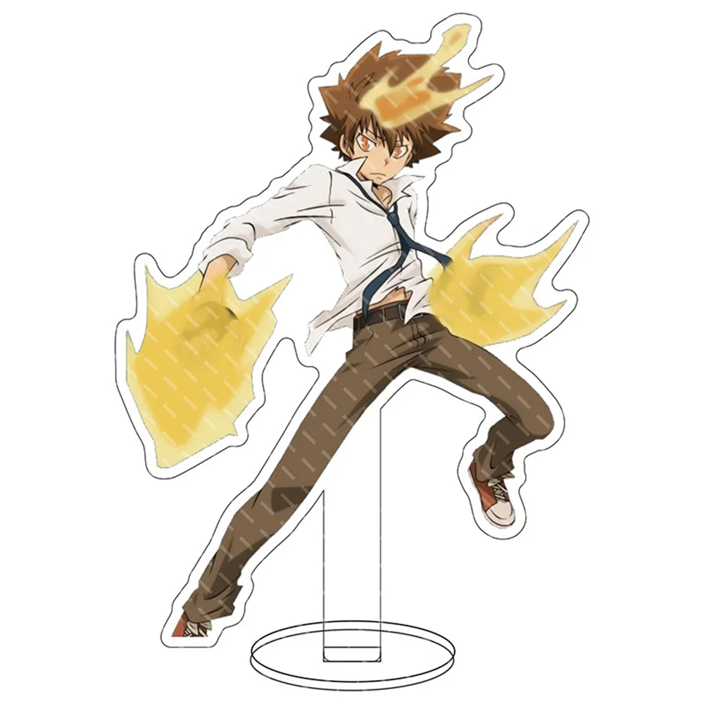 Cartoon Anime Fans Gifts Family Teachers HITMAN REBORN Acrylic HD Figure Stand Collection Sawada Tsunayoshi Chrome About 15cm