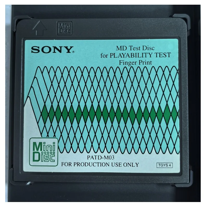 

SONY MD TEST DISC FOR PLAYABILITY TEST FINGER PRINT PATD-M03 MINI DISC TGYS-4