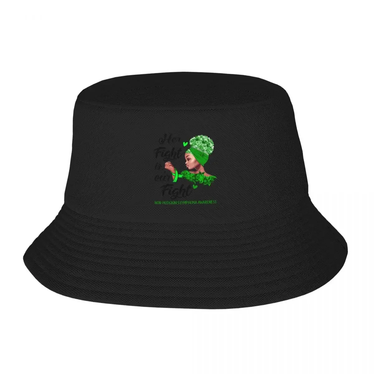 Non-Hodgkin's Lymphoma Awareness - Her Fight is Our Fight Bucket Hat Luxury Cap Hat Man For The Sun Hats Woman Men's