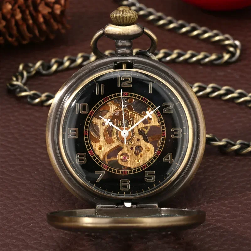 

Bronze Hollow Chinese Knot Mens Womens Mechanical Hand Winding Pocket Watch Steampunk Pendant Fob Chain Clock Gifts Reloj