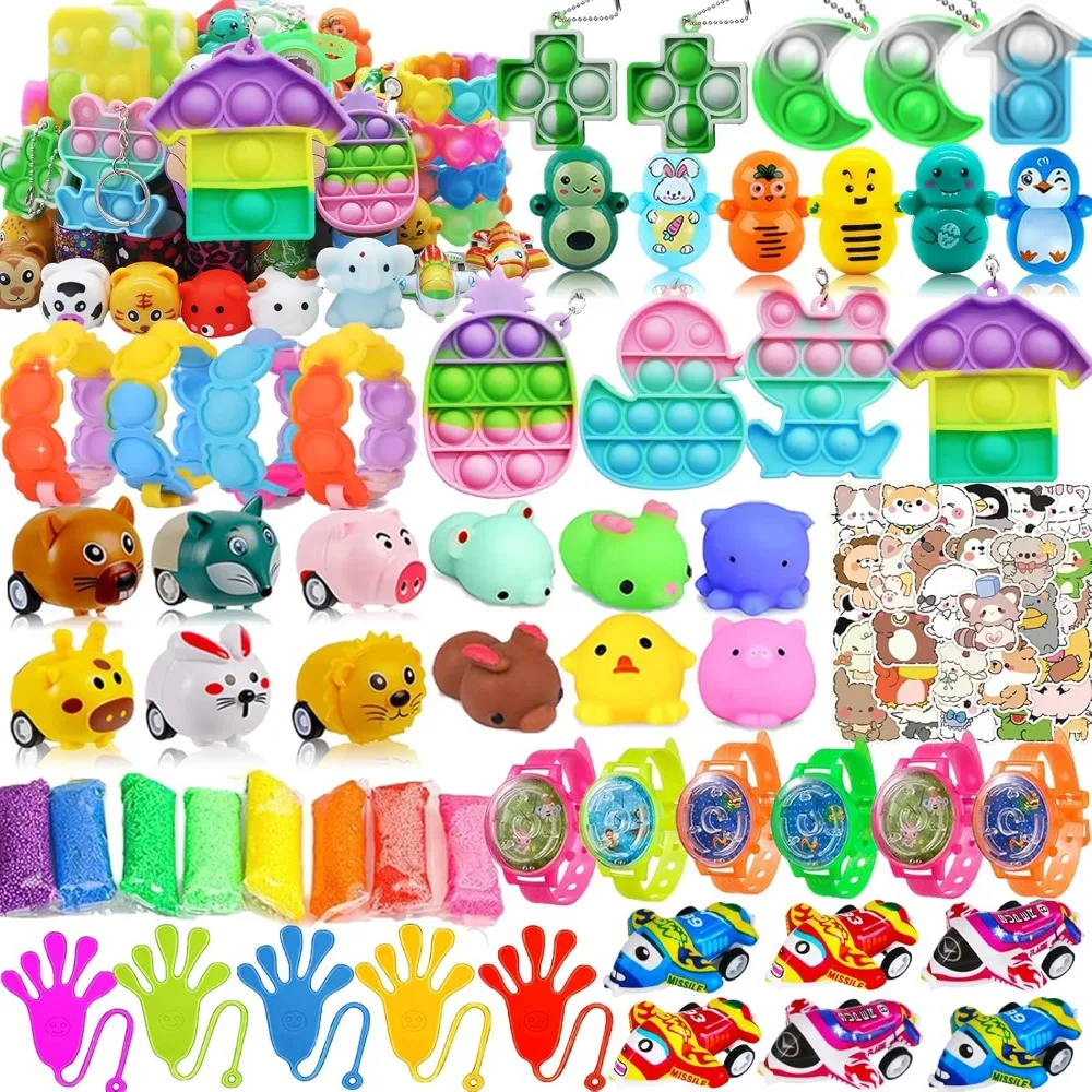 

120 Pcs Party Favors for Kids,Mini Fast Push Game,Pop Fidget Treasure Box Toys for Classroom,Pinata Filler,Goodie Bag Stuffers