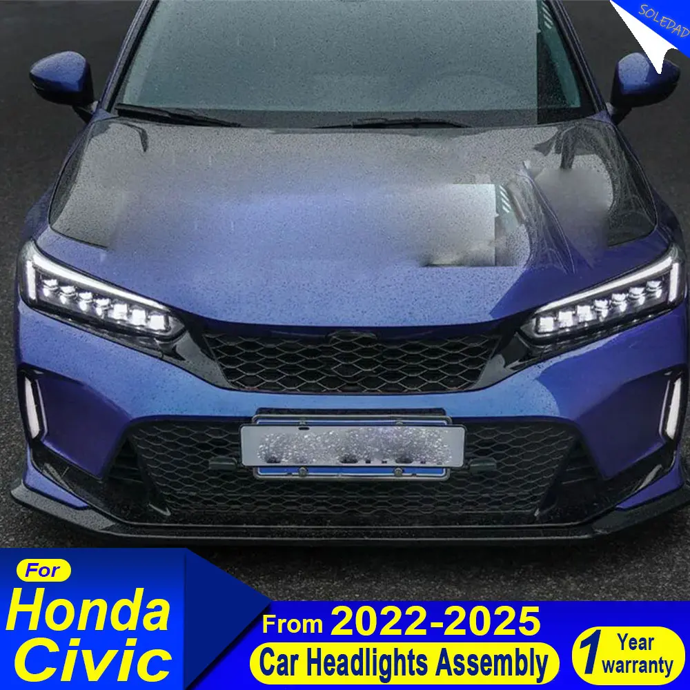 

Car For Honda Civic 2022 2023 2024 2025 Accessories Front DRL Turn Signal Lights LED Headlights Assembly Plug And Play