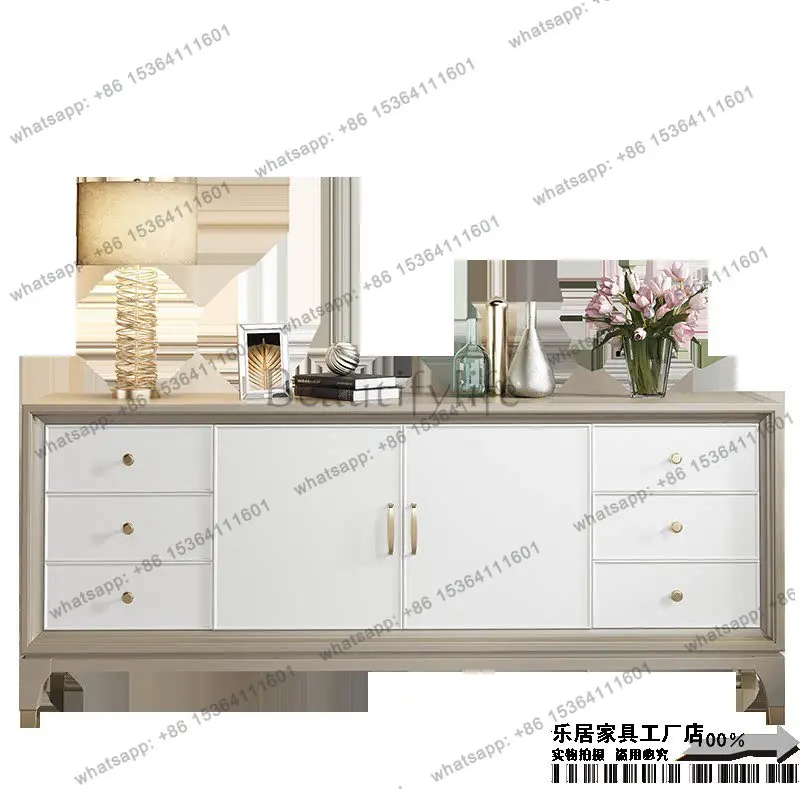 

American country solid wood TV cabinet modern simple fashion bedroom floor cabinet