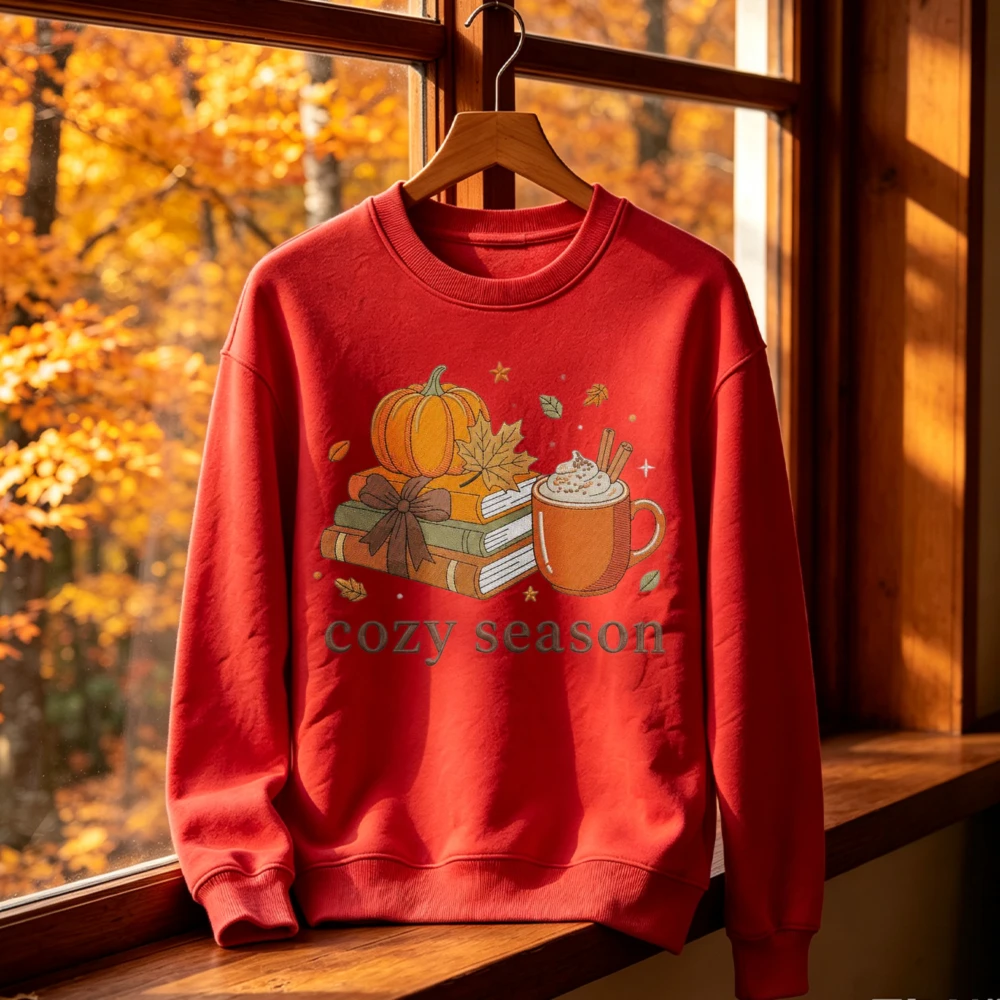 Cozy Season Book Lover Fall Coffee Reading Sweatshirt Pumpkin Spice Grey Autumn Top Booktok Merch Kawaii Clothes Winter Women view 6