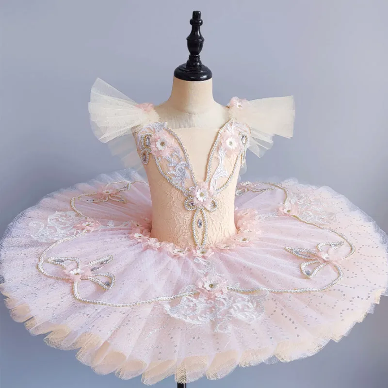 

Children Pink Ballerina Dress Kids Sequined Modern Dance Tutu Dress Girls Jazz Dance Outfits Kids Stage Wear Ballet Clothing