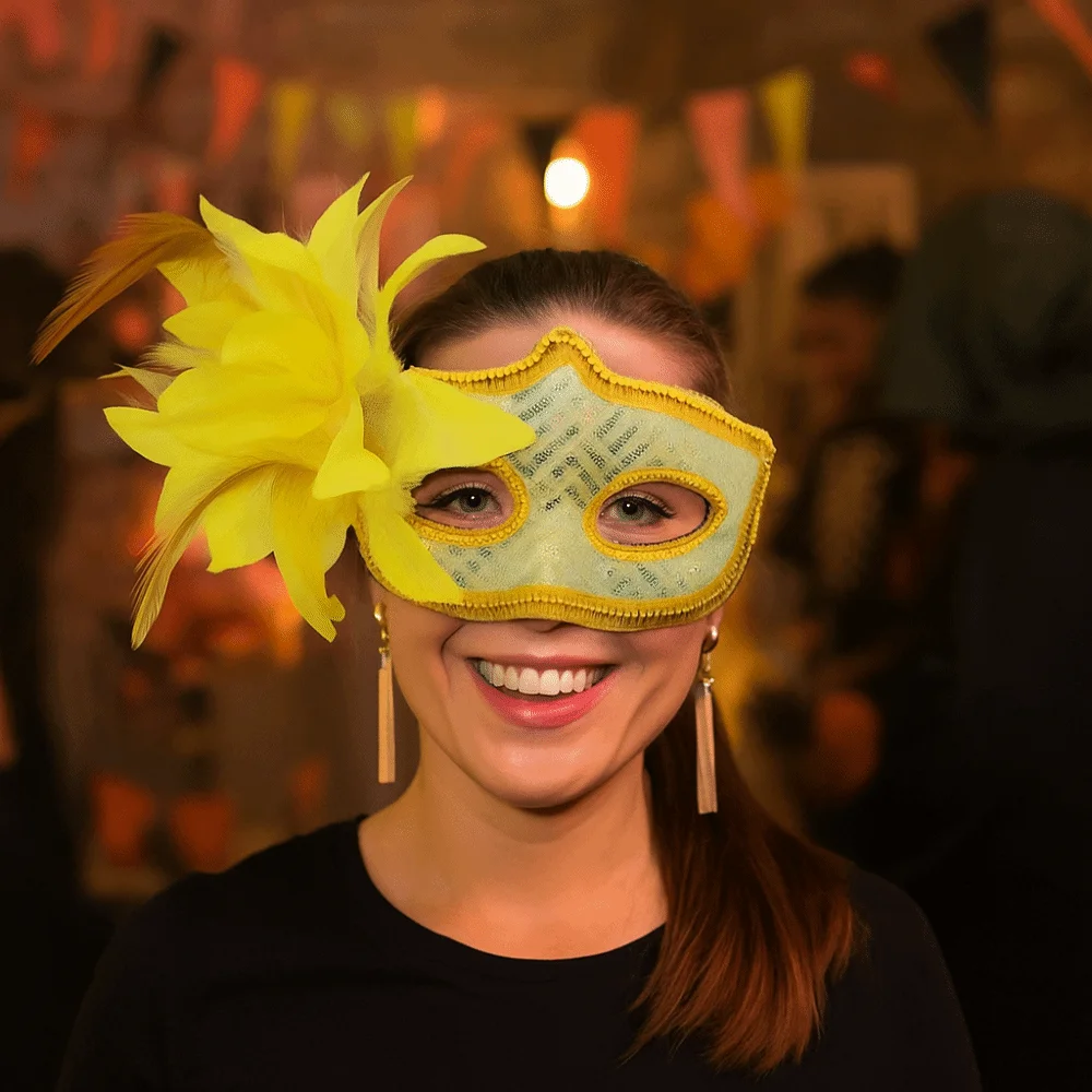 Accessoires pour le visage, masque de fête d'halloween à paillettes, masque à fleurs en plastique, Costume de fête, accessoire de Cosplay, masque de mascarade pour fille