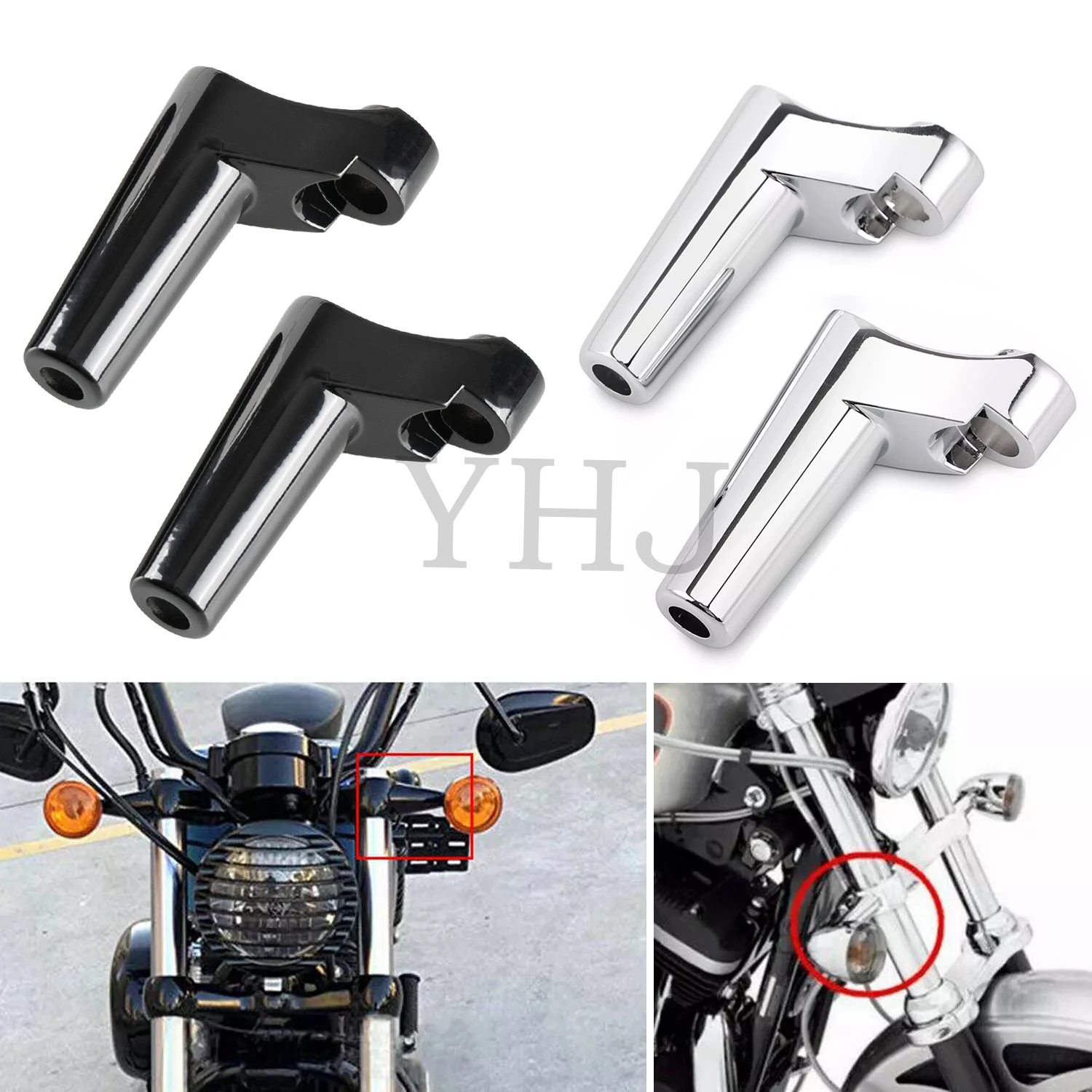 Front Turn Signal Mounts Relocation Kit For Harley Motorcycle Sportsters XL/XLH 883 1200 883C 1200C 1988-Up Dyna FXD FXDX 91-05