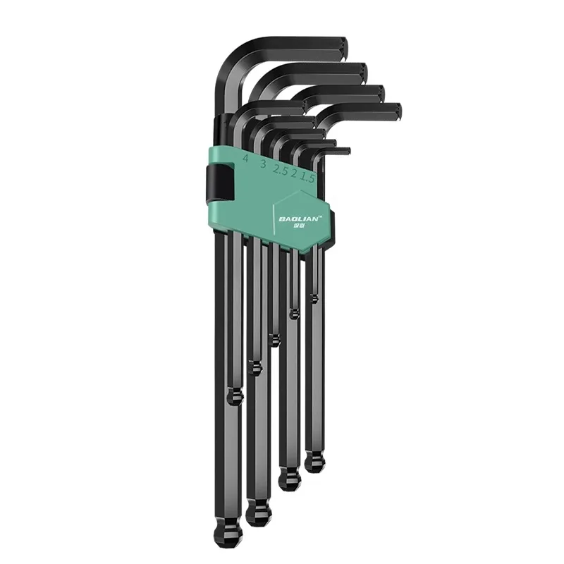 9Pcs Hex Wrench Set Allen Wrench Tool Square Wrench Torx Inner Hexagonal Long Ball End L Key 1.5 - 10mm With T-handle