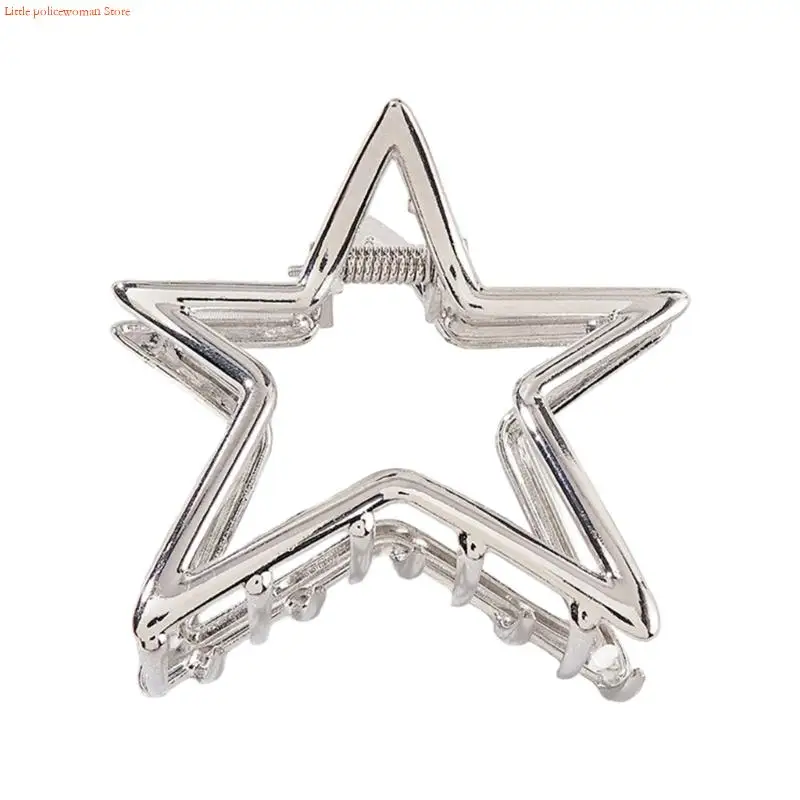 F92D Practical Metal Hair Claw Clip With Star and Hollow Design For Women