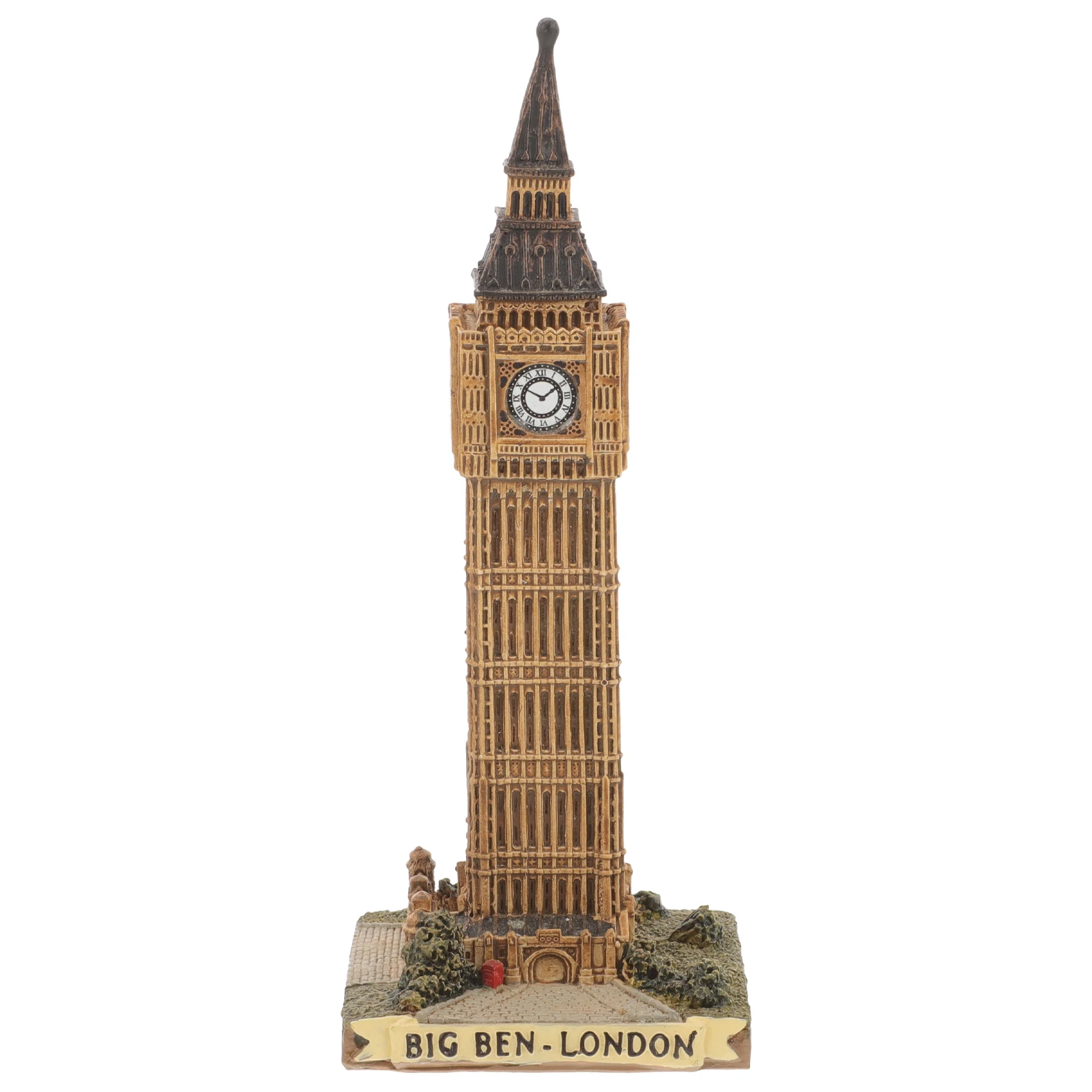 

Big Ornaments Decorative Resin Craft London Landmark Figurines Building Model Props Retro Simple Design Sturdy Material