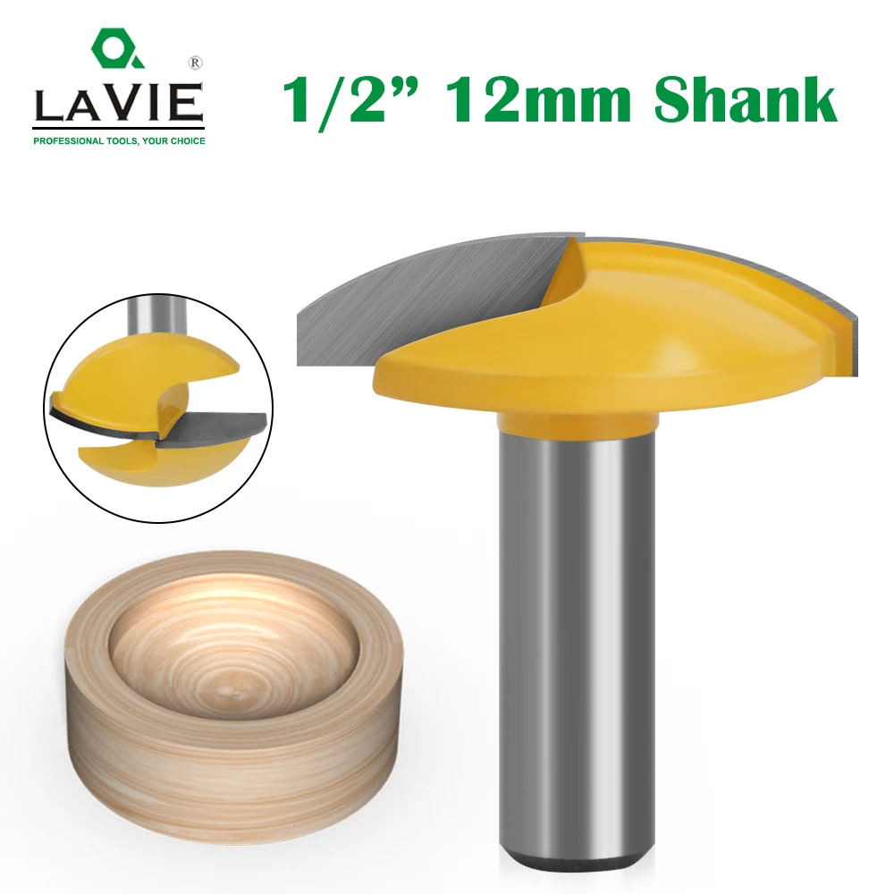 Lavie-wide Bit Roteador Tigela Pequena Raio Côncavo Fresas Madeira Trabalho Coroa Mc03037 1pc 12 mm Haste 1.65 1pc 1pc