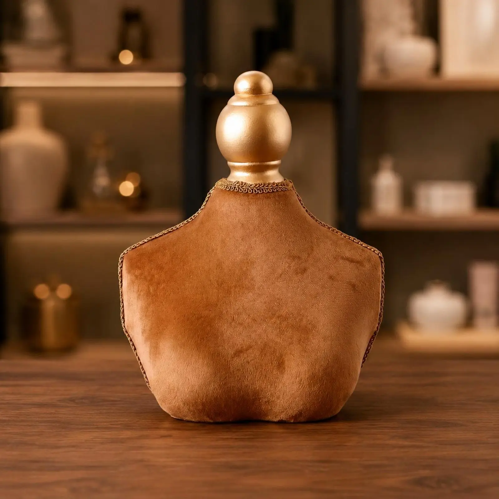 

Velvet Necklace Display Stand Stable Base Necklace Display Bust Gold Jewelry Bust Stand Nonslip for Online Sellers