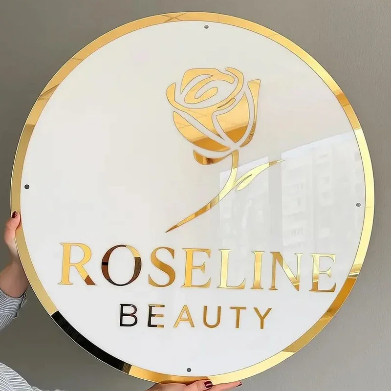 Custom Business Logo Sign Personalized Billboard Logo Wall Beauty Salon Acrylic Logo Wall Sign for Salon Cafe Bar Wall Decor