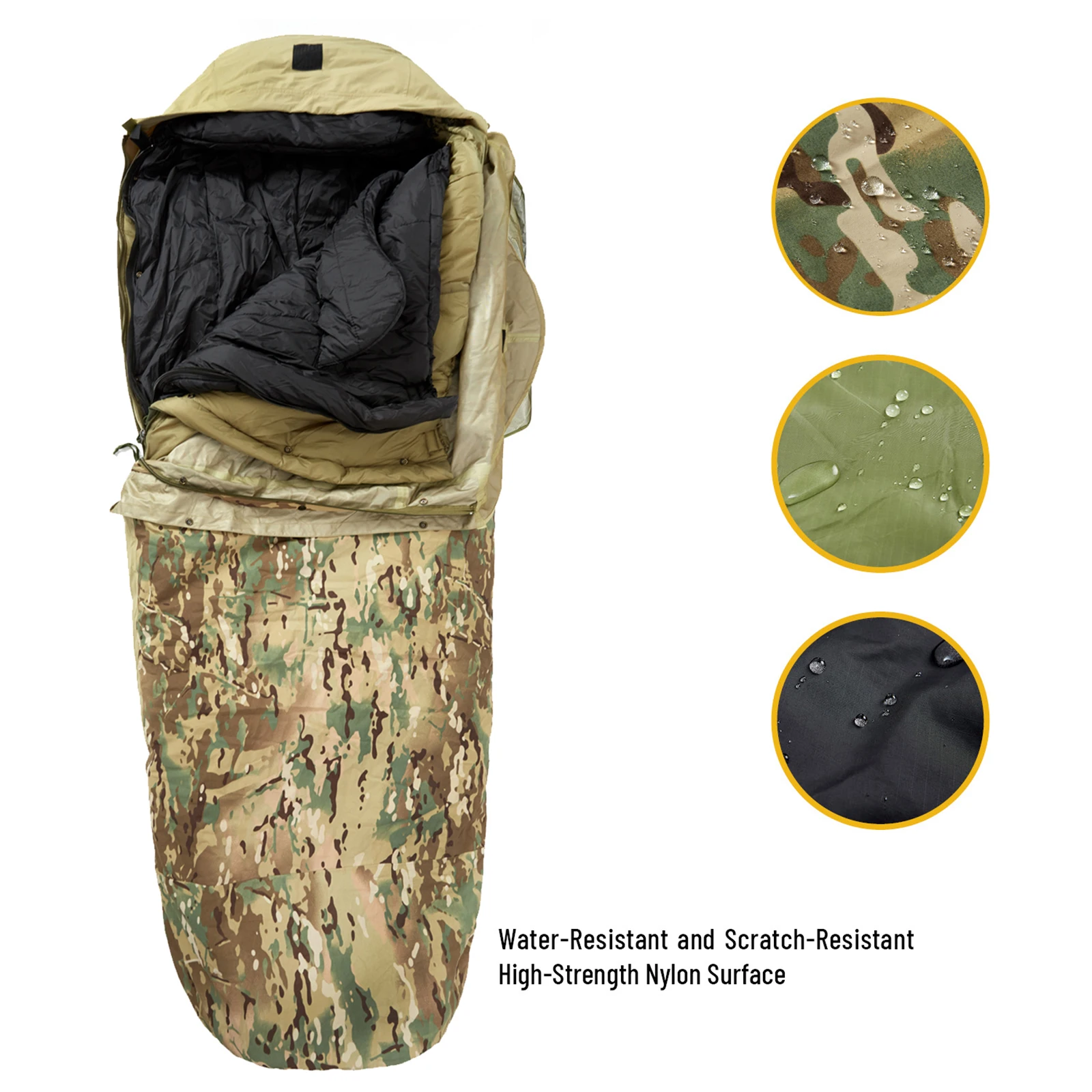 MT Army Military Modular Sleeping Bags System All-Season Waterproof Tactical 4-Piece with Multi-Layer & Bivy Cover Multicam