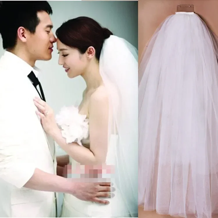 Tulle Two Layer  Bride Veils Wedding Veil Cute Edge Wedding Accessories
