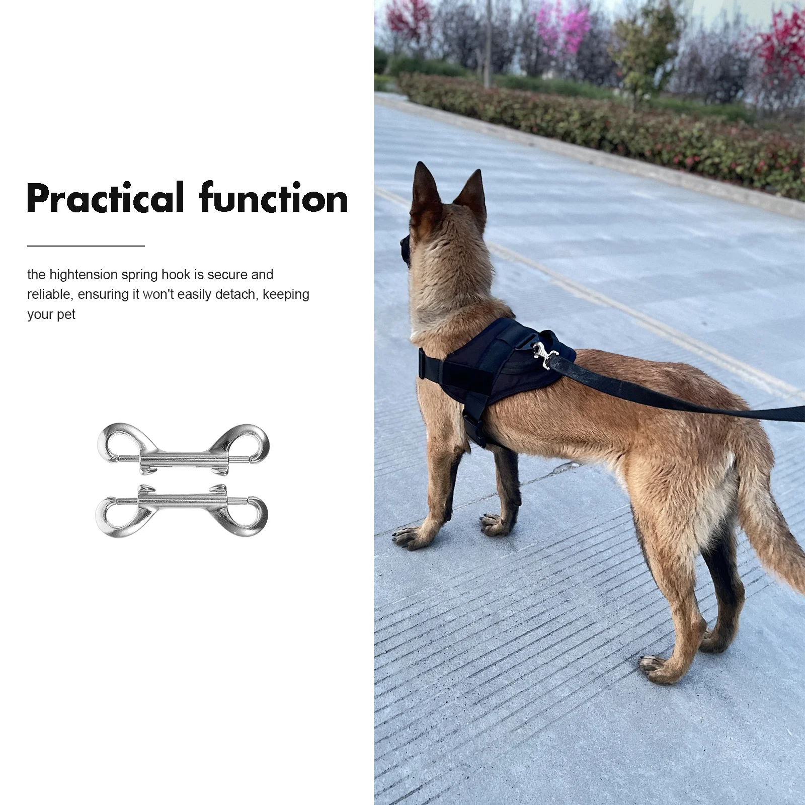 2 قطعة الإفراج السريع مزدوجة نهاية هوك أبازيم سبائك الزنك الربيع المفاجئة المشابك ل أطواق الكلاب المقاود مقاطع الغوص متعددة الوظائف