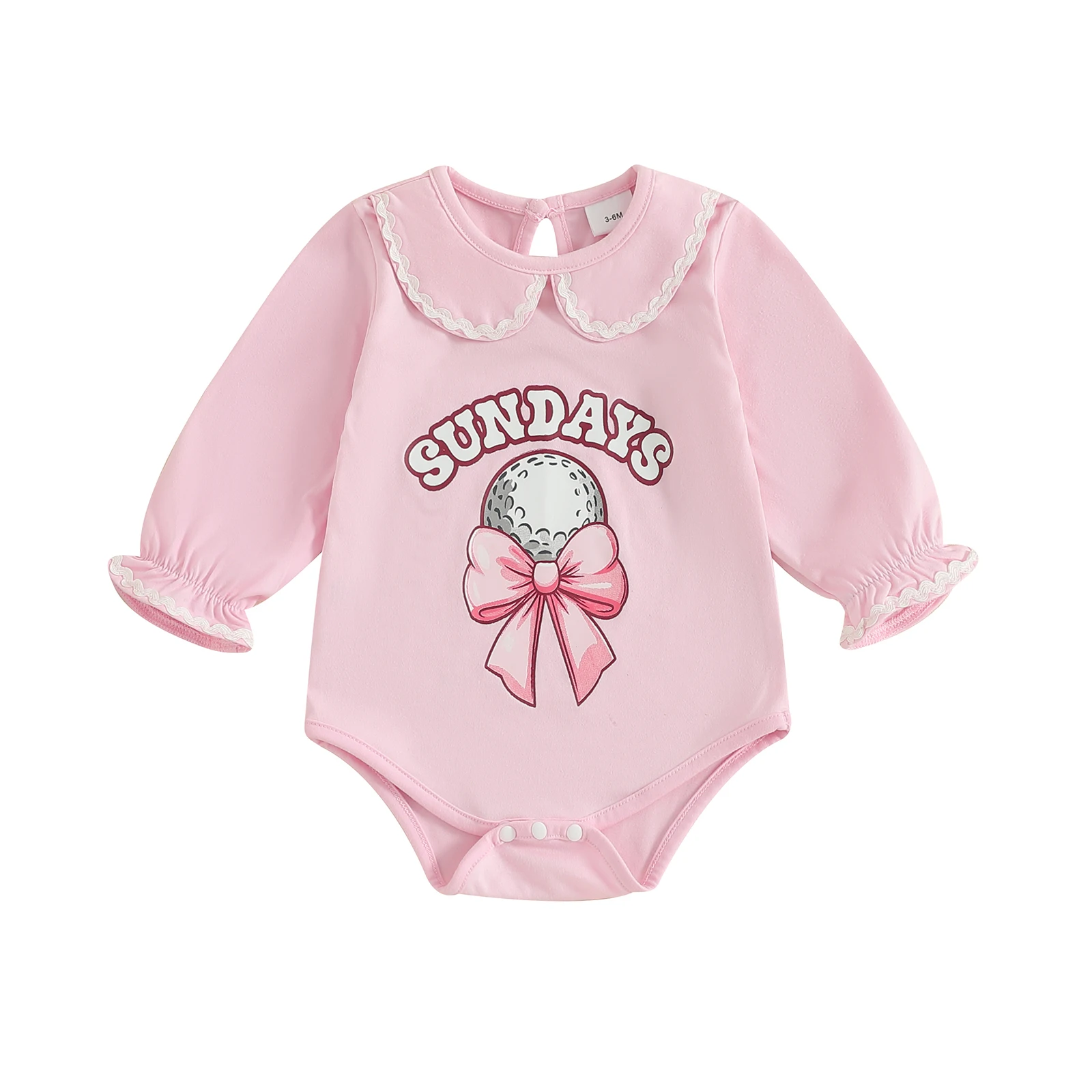 طفل الفتيات الخريف رومبير إلكتروني القوس طباعة طويلة الأكمام دمية طوق فقاعة بذلة