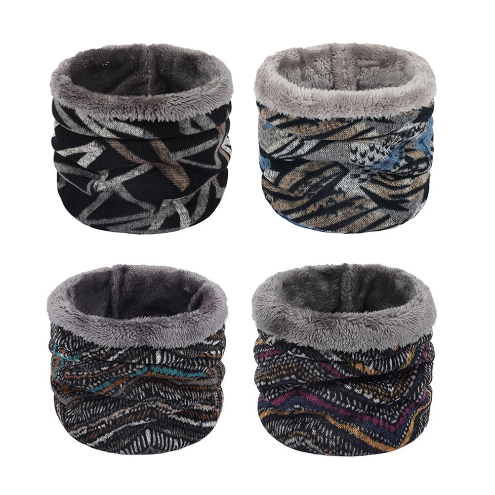 

Fleece Scarf Neck Warmer Cover Blue Double- Layer Knit Winter Thickened Autumn European and American