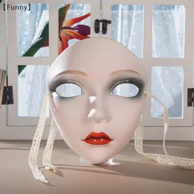 美しいフルフェイス女性マスクアンティーク中国風 DIY 手描きの装飾仮装パーティーアクセサリー衣装