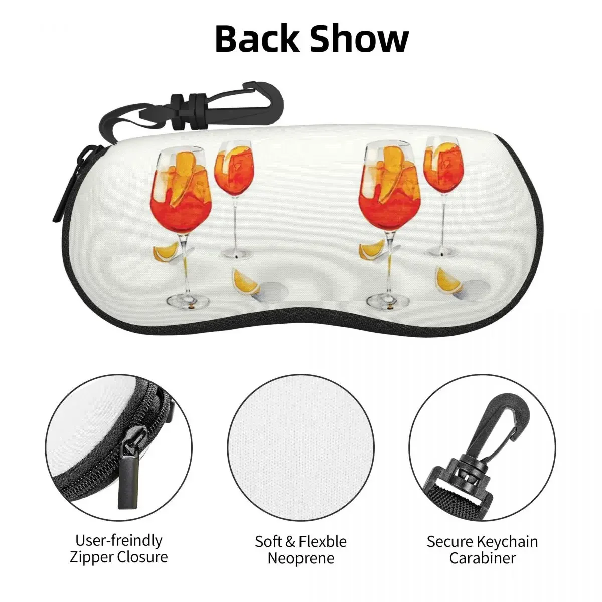 Aperol-Étui à lunettes Spritz Shell pour hommes et femmes, boîte de protection pour lunettes de soleil, sac à lunettes souple, poudres