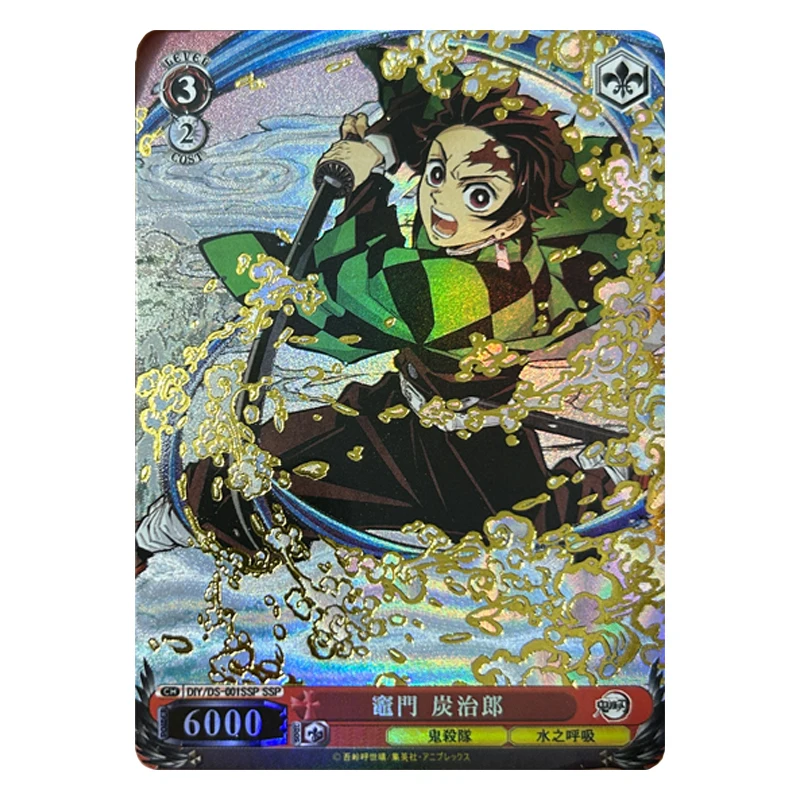 Demon Slayer Agatsuma Zenitsu DIY Kamado Nezuko Blade Foil Stamping Signature Texture Collector Card Christmas Birthday Present