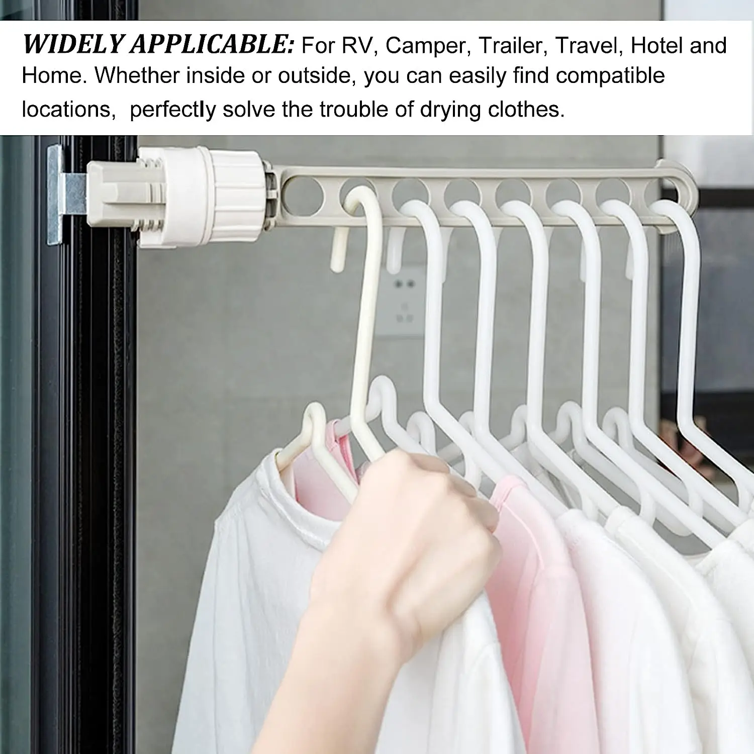 Clothes rack Window Clothes Hangers Wall Mounted Travel Indoor Space Saving Clothes Hangers for clothes 8-hole drying rack