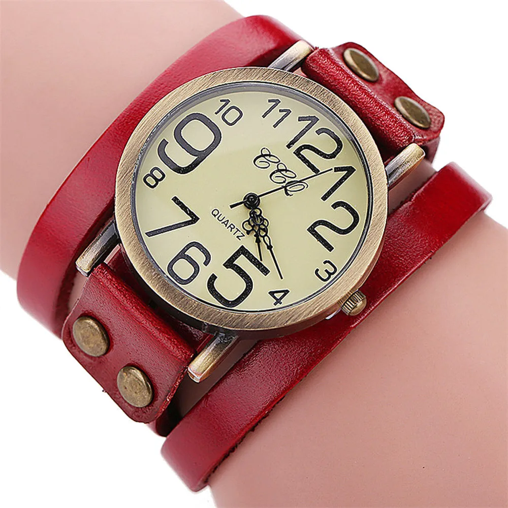 Luxury Brand Vintage Casual Cow Leather Bracelet Watch Women Leather WristWatch Classic Watches for Woman Relogio Feminino