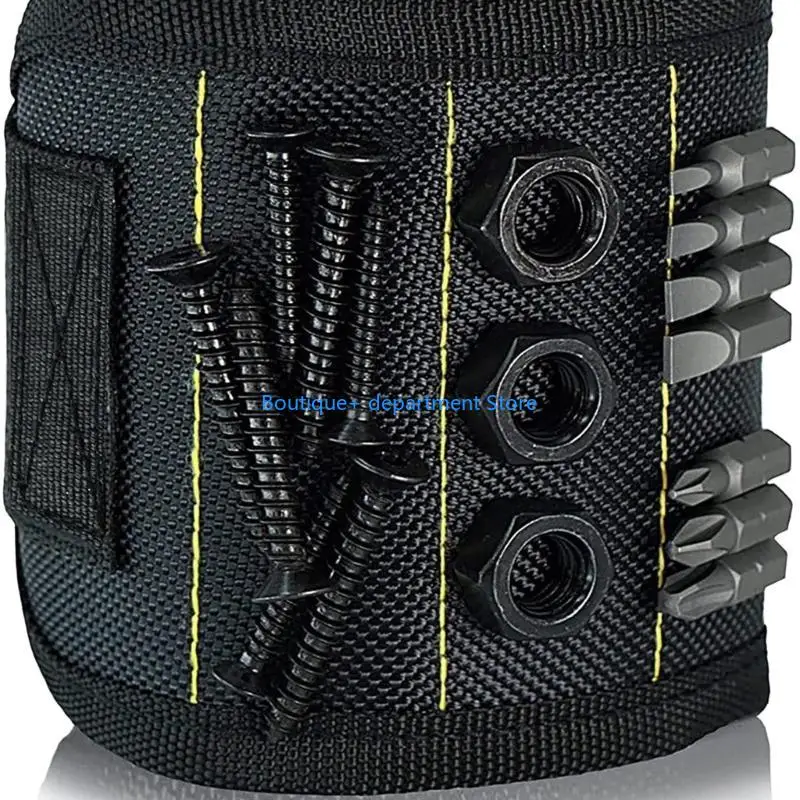 E1PD Wristband for Tool Father Colleague with Magnets Adjustable Size Suitable for Fixing with Screw Nails Wrenches