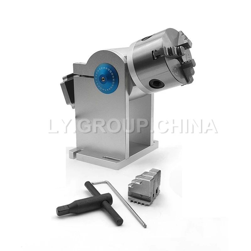 Professional LY D80 D100 3 Claws Rotary Axis Diameter 80mm 100mm Max For Fiber Laser Carving Engraving Marking Machine Use Short