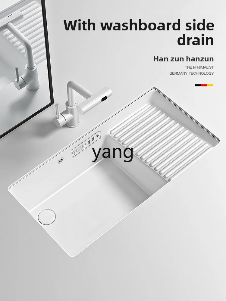 حوض TGF من السيراميك مع استنزاف خلفي ولوح غسيل، حوض غسيل عميق ذو سعة كبيرة