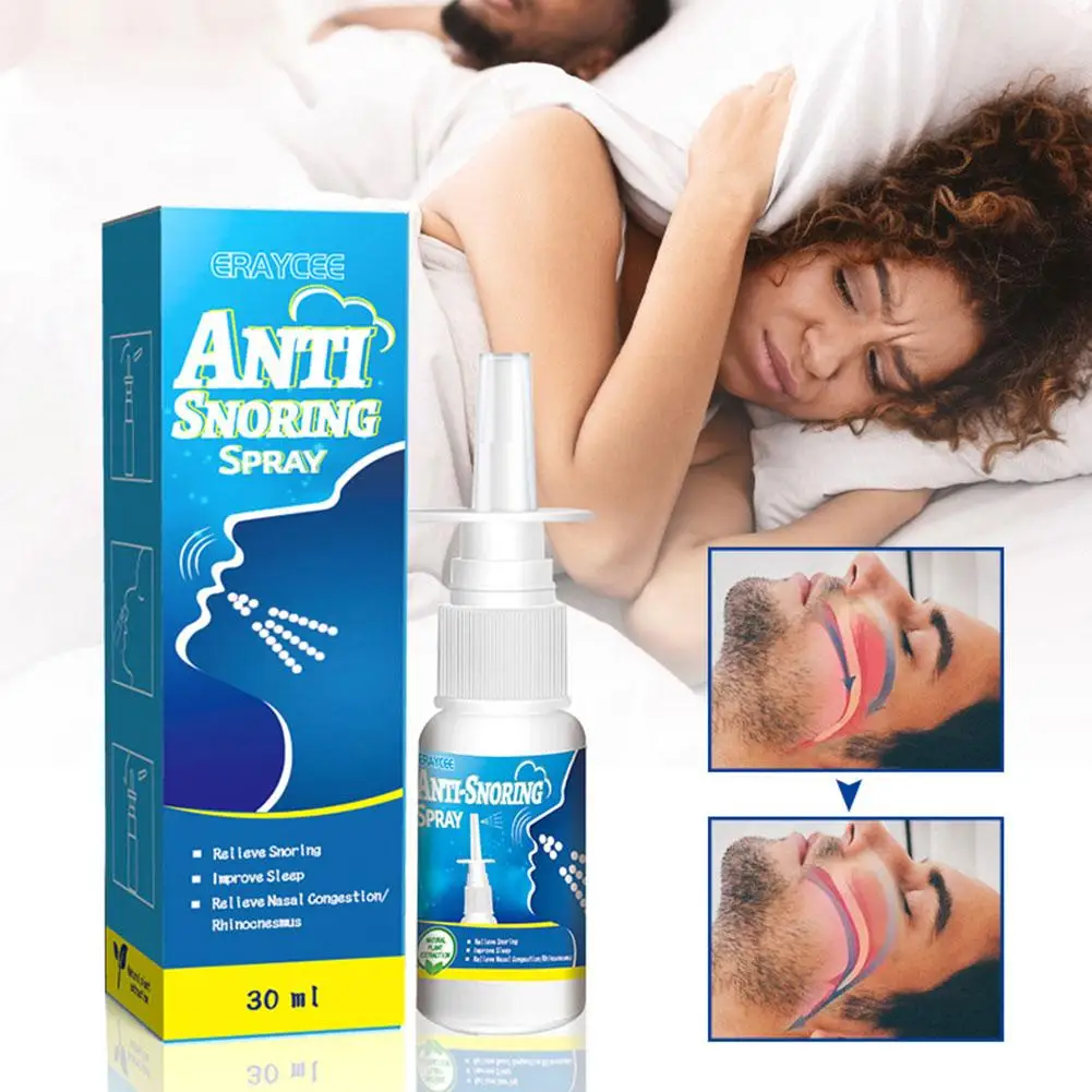 30ml Anti Snoring Spray Relief Remedy Snoring Nasal Spray Improve Sleeping Quality Nasal Congestion Easier Better Breath