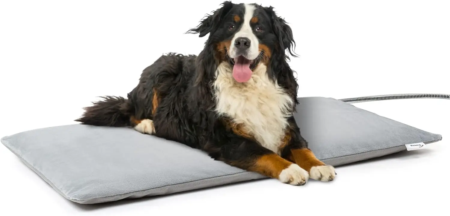 

Outdoor Pet Heating Pad 28x16in, Waterproof Heated Bed for Dogs and Cats with Thermostatic Control