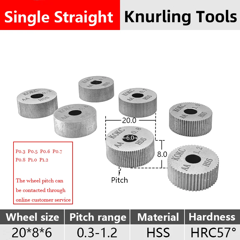 Imagem -02 - Kokc-straight Knurling Ferramentas para Torno Cnc Single 20*8*6