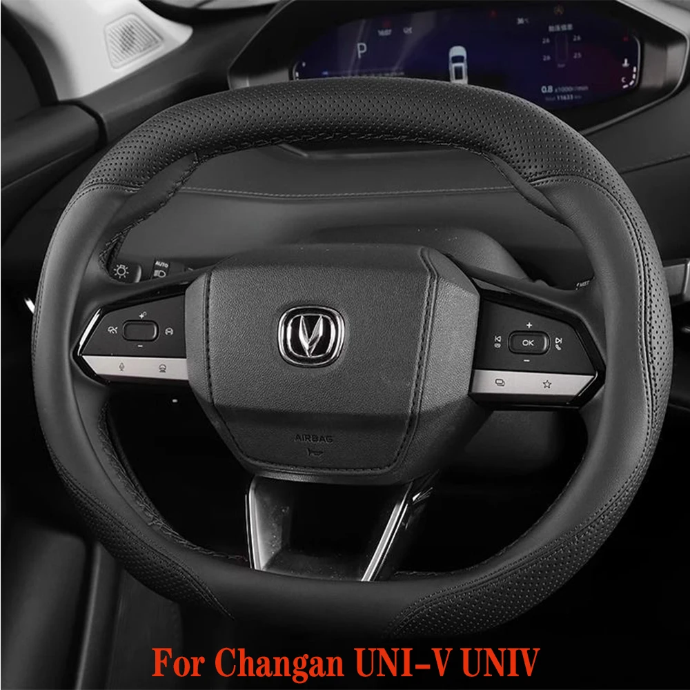 

For Changan UNI-V UNIV 2023 2024 Accessories Car Steering Wheel Cover Leather Steering Wheel Anti-slip Decor Protection