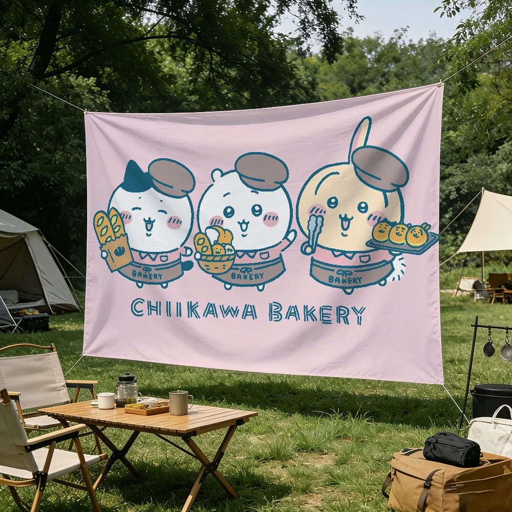 Cartoon C-Chiikawa-S Niedliche Flagge für Wohnzimmer, Zuhause, Wohnheim, Dekoration, Wand, Outdoor, Camping, Party, Banner, Geschenke – Detail 9