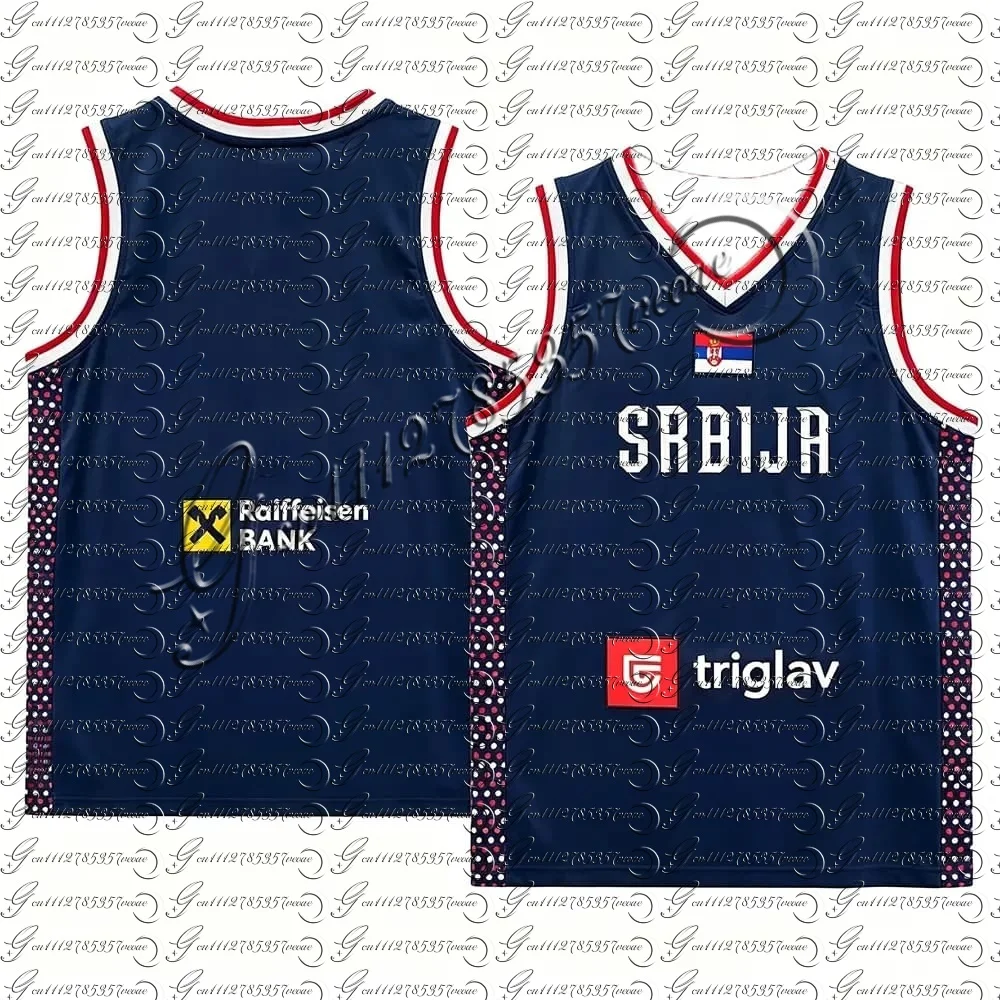 Unisex Breathable Quick Dry Basketball Jersey Srbija 15 Jokic Cheap High Quality Outdoor Sportswear for Children FamilyMatching